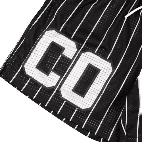 Common Hype Split Pinstripe Mesh Short Jet Black