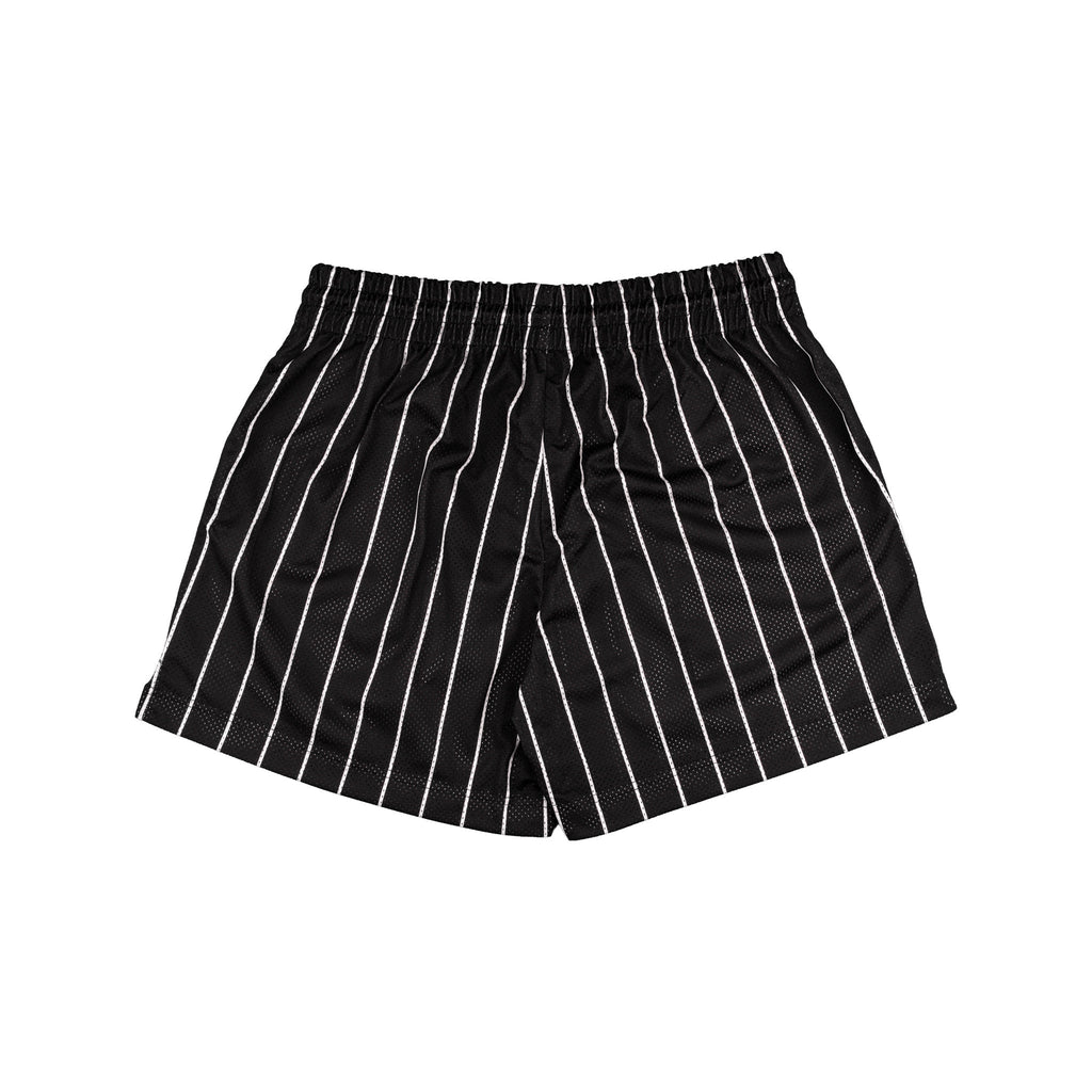 Common Hype Split Pinstripe Mesh Short Jet Black