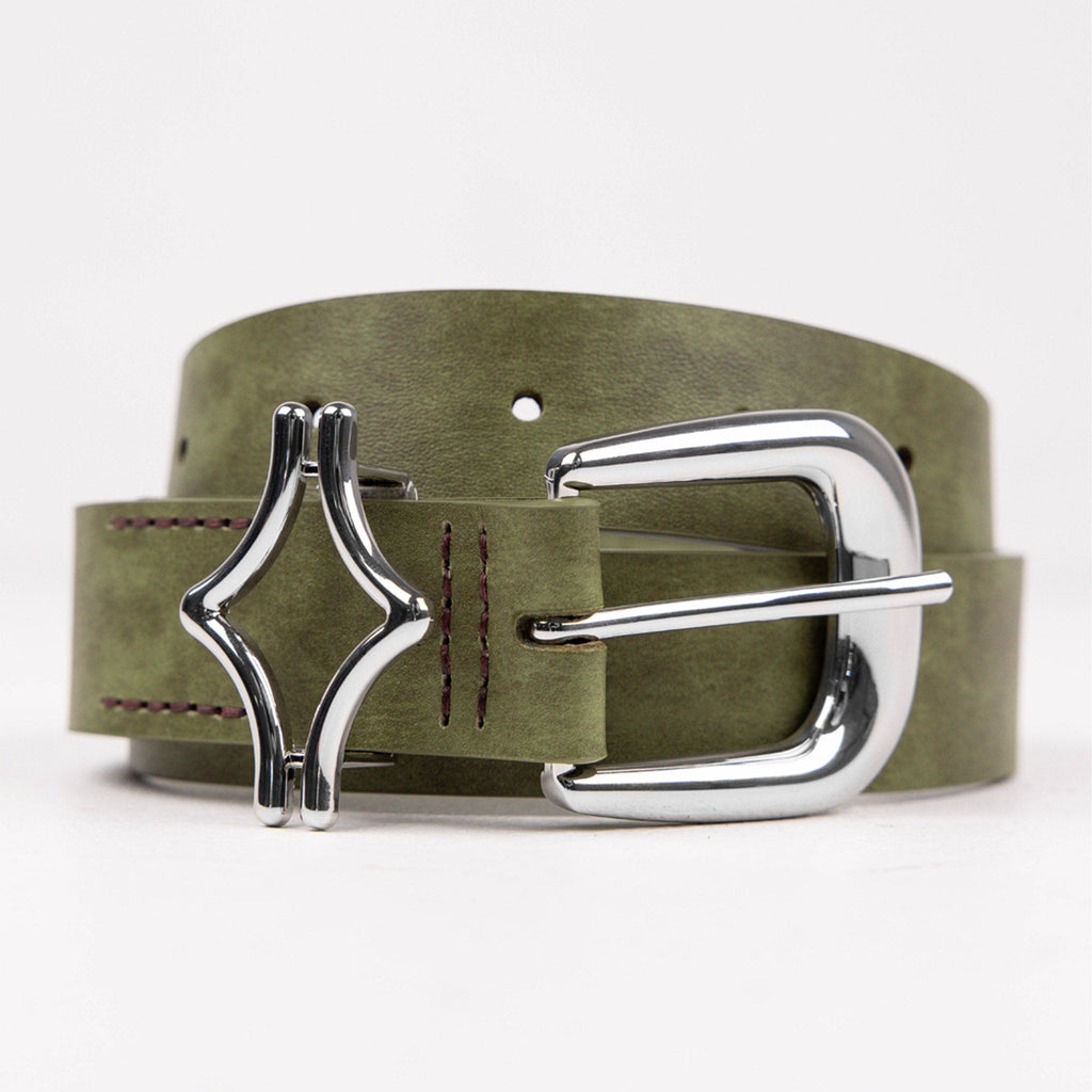 Commons Studios Outlaw Leather Belt Moss