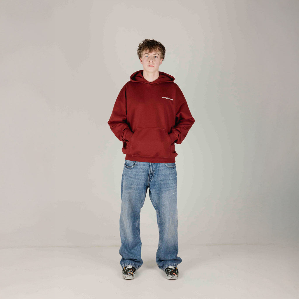 Compliments Not Sorry for Anything Dark Red Hoodie